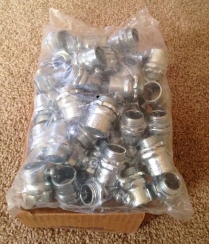 Set of 50 1/2&#034; EMT Set Screw Zinc Plated Steel Connectors TC121A -- FREE SHIPNG!