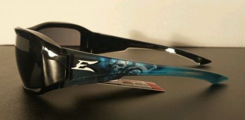 DARK SAFETY GLASSES SUNGLASSES EDGE BRAZEAU BLUE FRAME DESIGN Z87 SKULLS