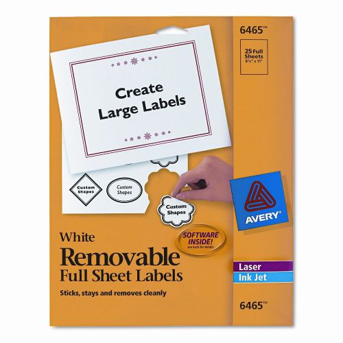 Avery consumer products removable inkjet/laser i.d. labels, 25/pack for sale