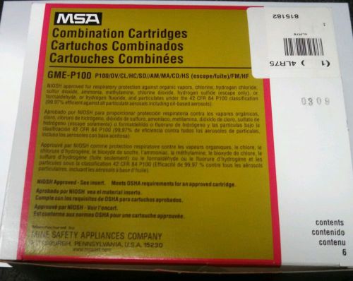 MSA 815182 GME-P100 COMBINATION CARTRIDGES PACKAGE OF 6 -NEW IN BOX