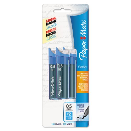 Paper Mate Mechanical Pencil Lead Refills, 0.5 mm, HB/Black, 105 Count