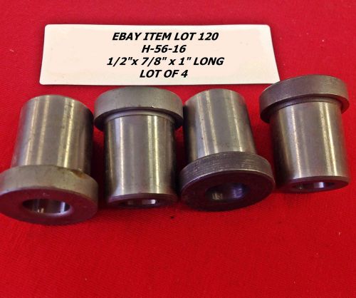 Acme h-56-16 head press fit shoulder drill bushings 1/2&#034; x 7/8&#034; x 1&#034; lot of 4 for sale