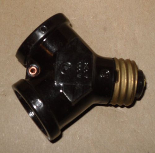 GEM 720-Brown, Bakelite Twinlite Socket, 660W, 250V, New