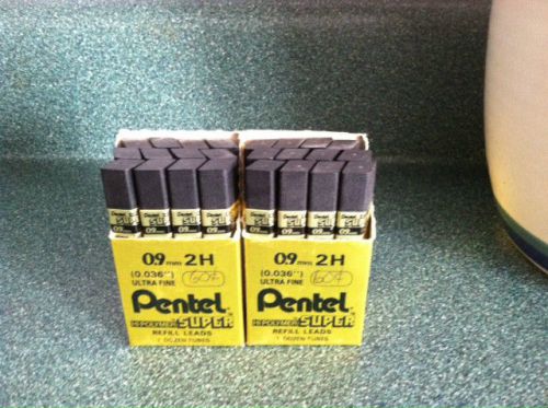 PENTEL HI-POLYMER SUPER 0.9MM 2H REFILL LEADS ULTRA FINE 24 TUBES 360 LEAD PCS.