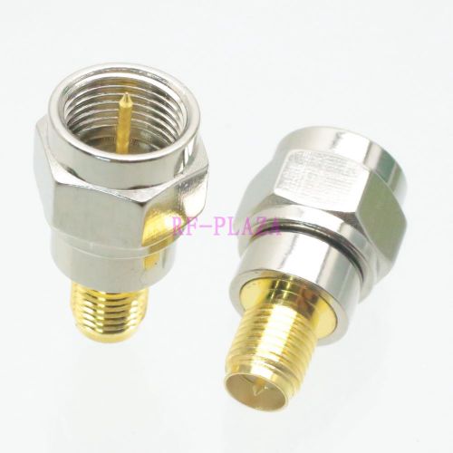 Adapter F TV male plug to RPSMA female plug straight RF COAXIAL