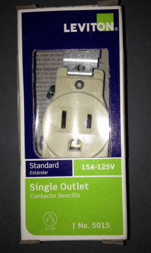 LEVITON 5015-I Single Receptacle,15 Amps AC,5-15R,Ivory