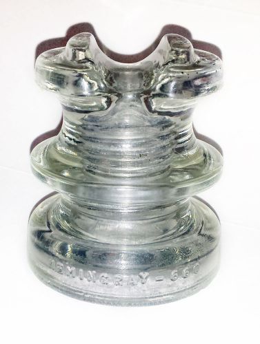 Hemingray - 660 Clear Glass Insulator, Made in USA 9-56