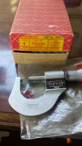 STARRETT DIGITAL 1 INCH MICROMETER .0001 GRADS RATCHET STOP LOCKNUT NO.T216XRL-1