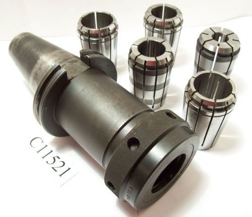 PARLEC CAT50 TG150 COLLET CHUCK W/ (5) TG 150 COLLETS CNC CAT 50 LOT C11521