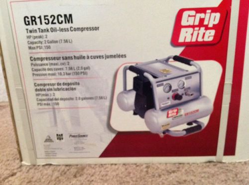 Grip Rite Twin Tank Oil-Less Compressor