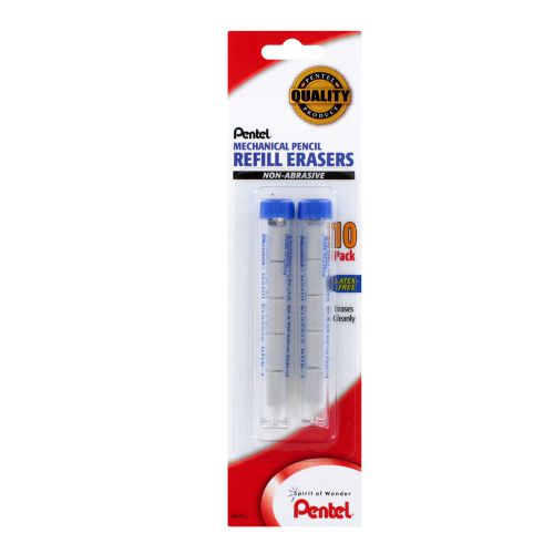 Pentel Refill Eraser for AL, AX and PD Series Pencils, White, 10/Erasers