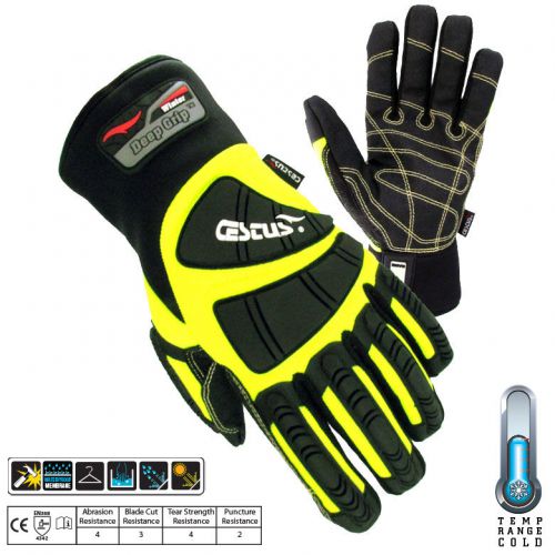Cestus Deep Grip Winter Impact Glove #5056-L, Hi-Viz, waterproof membrane