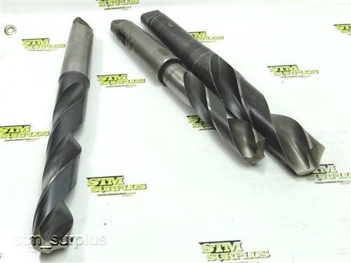 LOT OF 3 HSS HEAVY DUTY 5MT TWIST DRILLS 1-3/8&#034; TO 1-29/32&#034; PTD