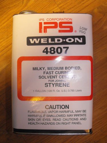 Ips 4807 weld on styrene plastic solvent cement 1 gal lon for sale