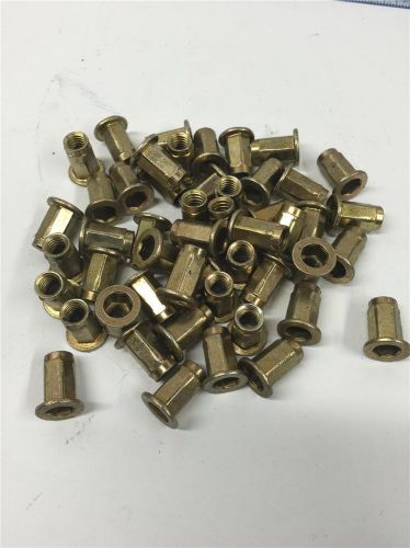 50PC Sheet Metal Fastener HEX Rivet Nut Rivnut 3/8&#034; O.D.1/4&#034;-18 Threads 3/4&#034; L