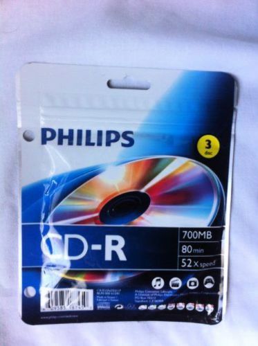 Philips Cd-R 52X 700Mb/80Min 3Pk In Zip