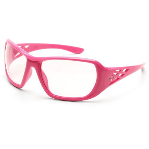 Safety glasses erb ladies sporty clear lens  pink rose temple lens ansi st17953 for sale