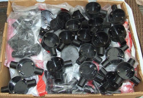 Job lot MK EGA plastic conduit fittings black 20mm electrical conduit fittings