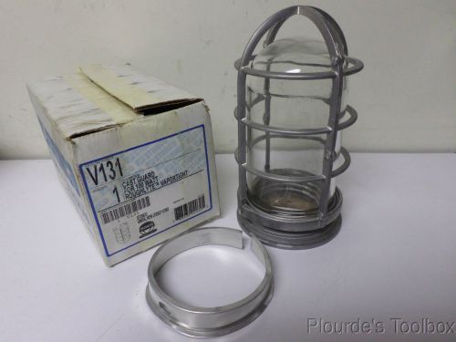 Used stonco roughlyte cast aluminum 3-1/2&#034; guard, globe &amp; base, 100w, v131 for sale