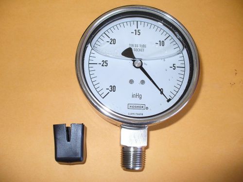 Noshok Liquid Filled Gauge, 4&#034; dial. 0 to -30 inHg.