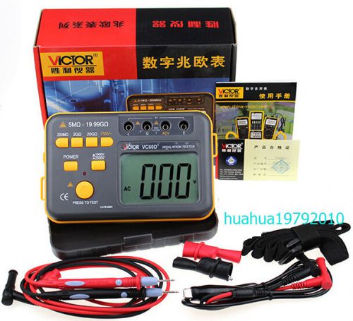 New VC60D+ Insulation Resistance Tester Meter 1000V/2500V Megohmmeter 3 1/2 digi