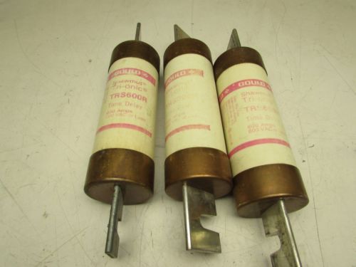 Lot of 3QTY GOULD SHAWMUT TRI-ONIC 600 Amp Fuse 600 Volt TRS600R NICE USED M/O!!