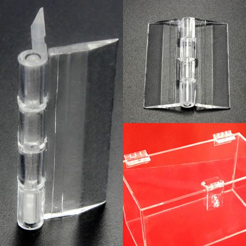 6pcs clear transparent acrylic plastic hinge box piano plexiglass hinge 45x38mm for sale