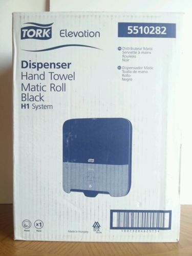 TORK ELEVATION DISPENSER HAND TOWEL MATIC ROLL BLACK H1 SYSTEM 5510282, NIB