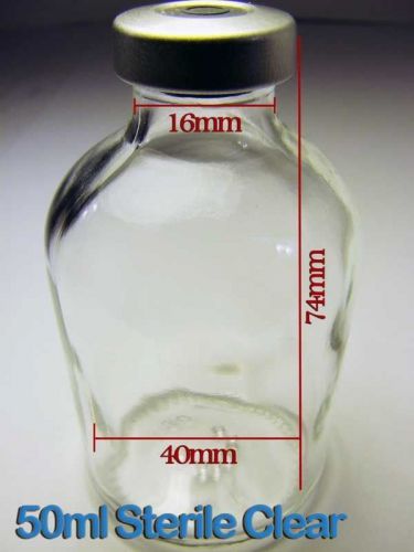 1 X 50ML (50 ML) STERILE VIAL VIALS. Certified, depyrogenated, UK Seller.