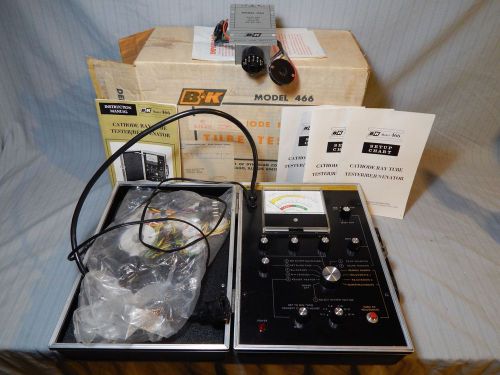 B&amp;K Model 466 Tube Tester Rejuvenator W Adaptors Manuals Orig Box + C40 Adapter