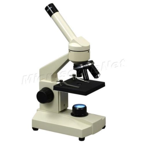 OMAX 40X-1000X Student Monocular Biological Microscope LED Light on Batteries