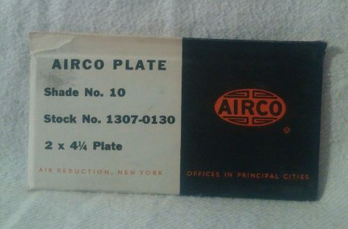 Airco Plate Lens Shade No. 10 Stock No. 1307-0130 Size: 2&#034; x 4 1/4&#034; Plate