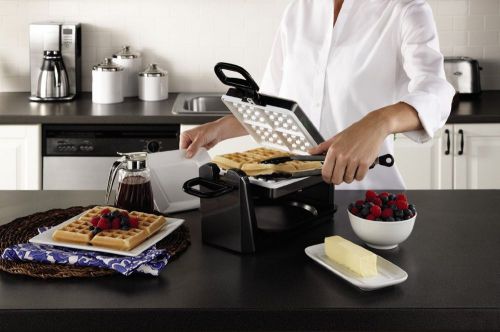 Unique non-stick duraceramic belgian flip waffle maker. cooks up to 20% faster. for sale