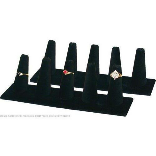 2 Black Velvet 5 Finger Ring Displays