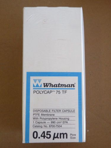 NEW WHATMAN POLYCAP 75 TF 6700-7504 COLE PARMER 29700-14 PTFE FILTER CAPSULE