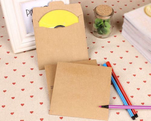 40PCS Kraft paper CD DVD sleeve envelopes paper cd packaging bag CD Bags Cases