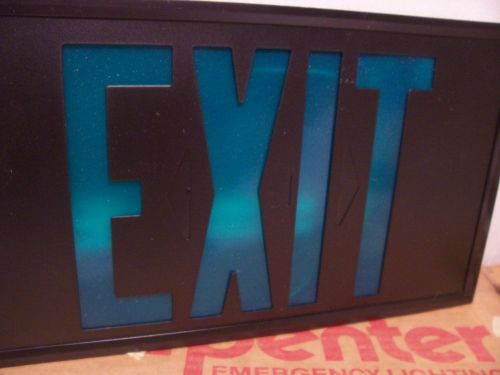 Vintage NEON  EXIT Lighted Sign Metal COMMERCIAL green letter CARPENTER FLEX NOS