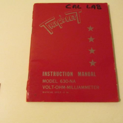 TRIPLETT 630-NA  MANUAL, SCHEMATIC/PARTS LIST,