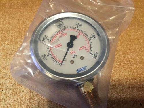 Wika 2.5&#034; 213.53 pressure gauge 0-6000 liquid filled gage for sale