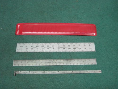 THREE STARRETT 6&#034; RULES - No.C305R, No.C635 &amp; No.2310 HOOK END