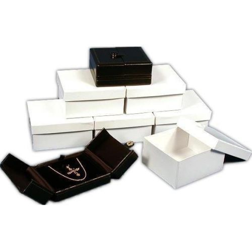 6 Black Pendant Boxes with Snap Lids 3 1/2&#034;