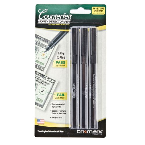 Dri Mark Smart Money Counterfeit Bill Detector Pen Brand NEW 3 Pack