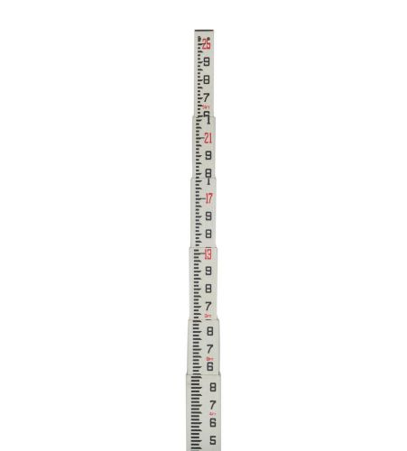 Telescopic 25&#039; fiberglass surveying leveling grade rod tenths 10th rectangular for sale