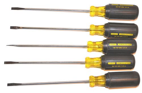 5 nos stanley usa jobmaster 3/16&#034; x6&#034; blade cabinet tip screwdriver #66-797a $65 for sale