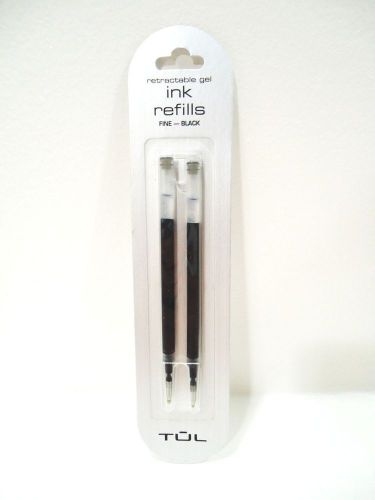 TUL - RETRACTABLE - GEL - FINE - POINT - BLACK - INK - PEN - REFILLS - 2 PACK