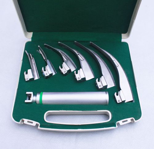 LED Macintosh Conventional Laryngoscope Set With 6 Blades + C Size Handle,