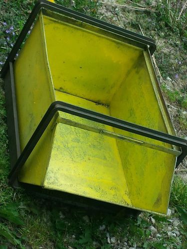 VINTAGE STACKBIN INDUSTRIAL STACKABLE STORAGE FACTORY BINS RECLAIMED yellow