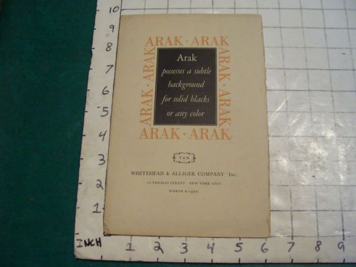Vintage original book:  arak tan whitehead &amp; alliger co. sample booklet 1920&#039;s for sale