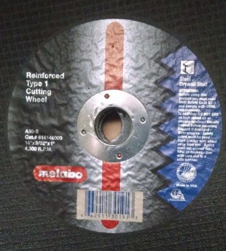 Steel/Drywall Stud 14&#034; Metabo Chop Saw Blade 14&#034;x3/32&#034;x!&#034; Box of 10