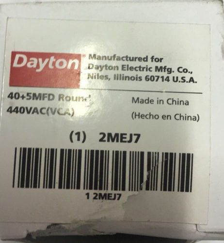 DAYTON 2MEJ7 Motor Run Capacitor  40/5 MFD  4-5/8 In. H